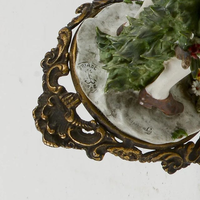 Metal Boy Figurine in Porcelain with Brass Base by Triade, 1950s For Sale - Image 7 of 9