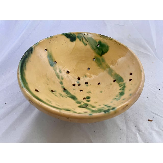 Late 19th Century Antique French Hand Painted Berry Colander Bowl For Sale - Image 5 of 8