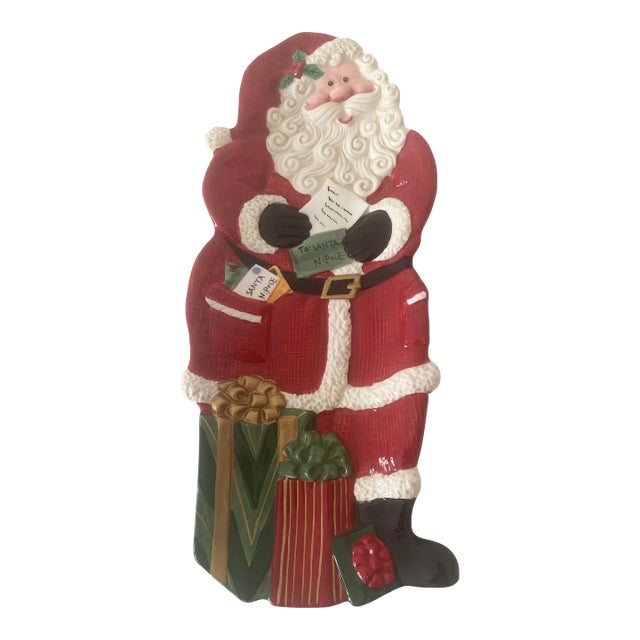 Fitz and Floyd Essentials Christmas Sant Clause Canapés Dessert Plate Vintage Excellent Condition For Sale