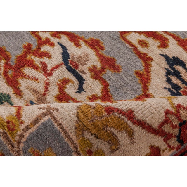 Persian Antique Persian Sultanabad Gray, Beige, Carmine and Copper Handwoven Wool Rug For Sale - Image 3 of 3