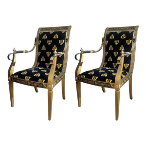 Pair of Versace for Cappelletti Cantu Armchairs. Italy, 1990's.