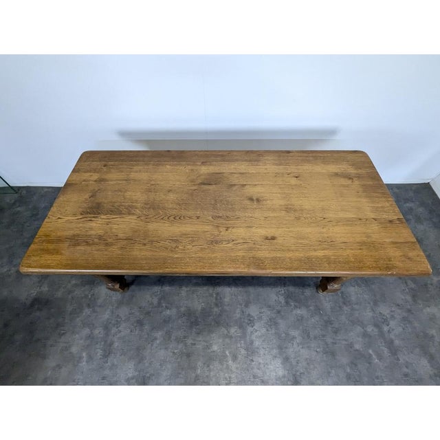 Light Oak Farmhouse Table For Sale - Image 4 of 7