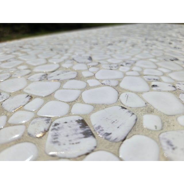60's Mid-Century Modern Martz Style Mosaic Ceramic Tile Accent Table With Irregular Pebble Luster For Sale - Image 12 of 18