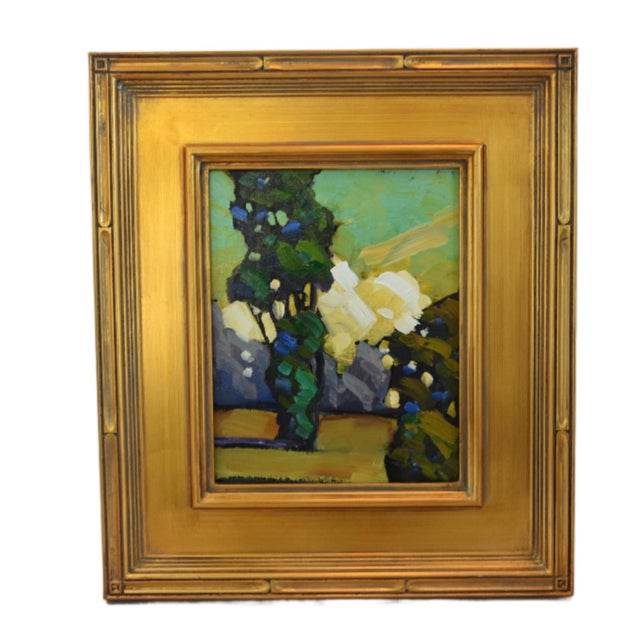 2020s William Hawkins Clouds & Landscape Painting Including the Antiqued Gold Wood Frame For Sale - Image 5 of 5