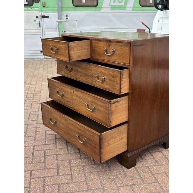 Georgian Mahogany Chest of Drawers with Brass Handles For Sale - Image 4 of 18