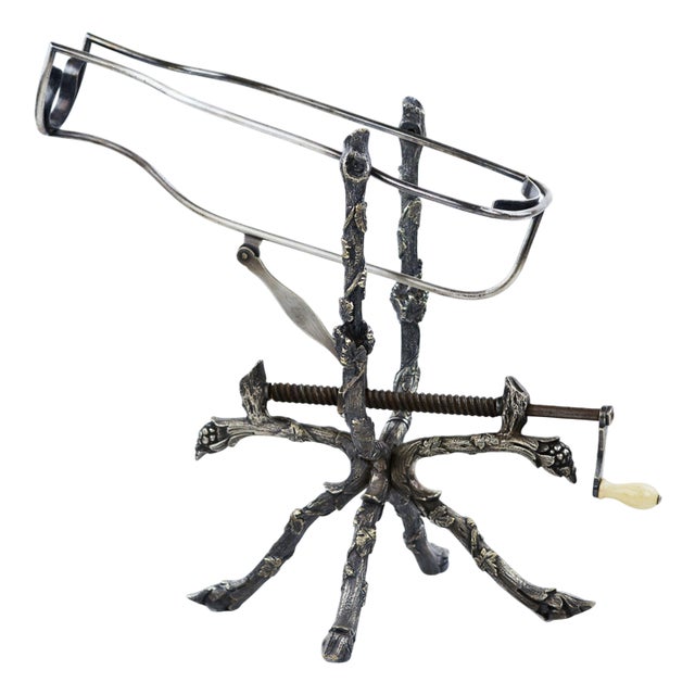 Silvered Wine Decanter, France, Late 19th-Early 20th Century For Sale