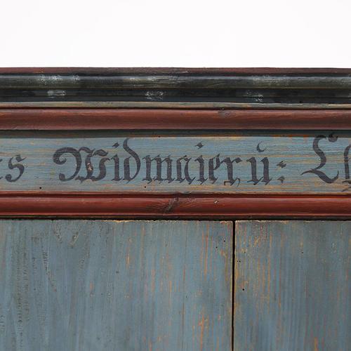 Rustic Farmhouse Folk Art Painted Bridal Cabinet, 1811 For Sale - Image 4 of 13