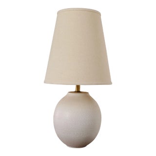 Vintage White Stippled Ceramic Orb Table Lamp by Lee Rosen for Design Technics For Sale
