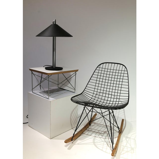 Postmodern Table Lamp with Black Cone Shade and Brushed Aluminum Stem, 1980s For Sale - Image 13 of 13