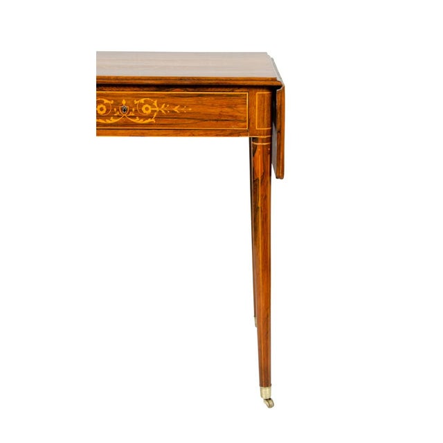 Brown Charles X Rosewood Drop Leaf Table For Sale - Image 8 of 13