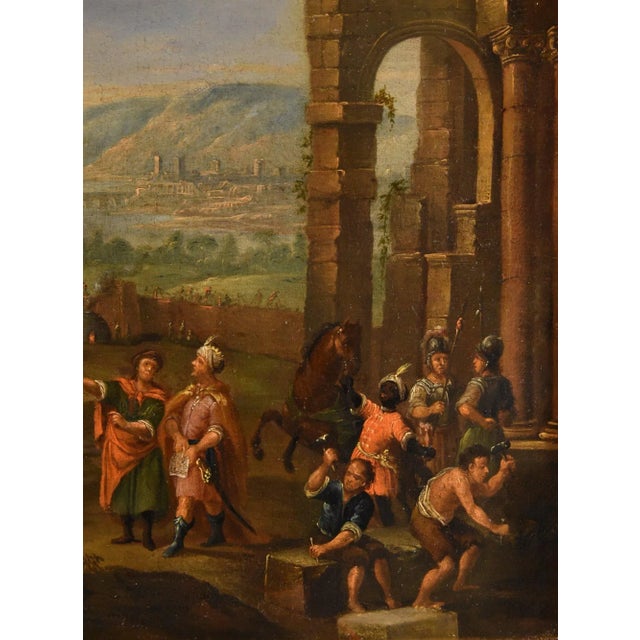 Flemish Artist, Landscape with Tower of Babel, 17th-18th Century, Oil on Canvas, Framed For Sale - Image 8 of 17