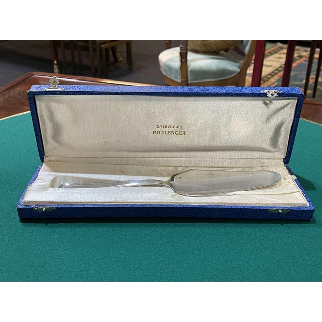 Silver-Plated Metal Cake Server from Boulenger, 1930s For Sale - Image 3 of 4
