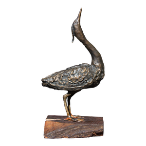 Bronze Heron Sculpture by Wayne F Williams
