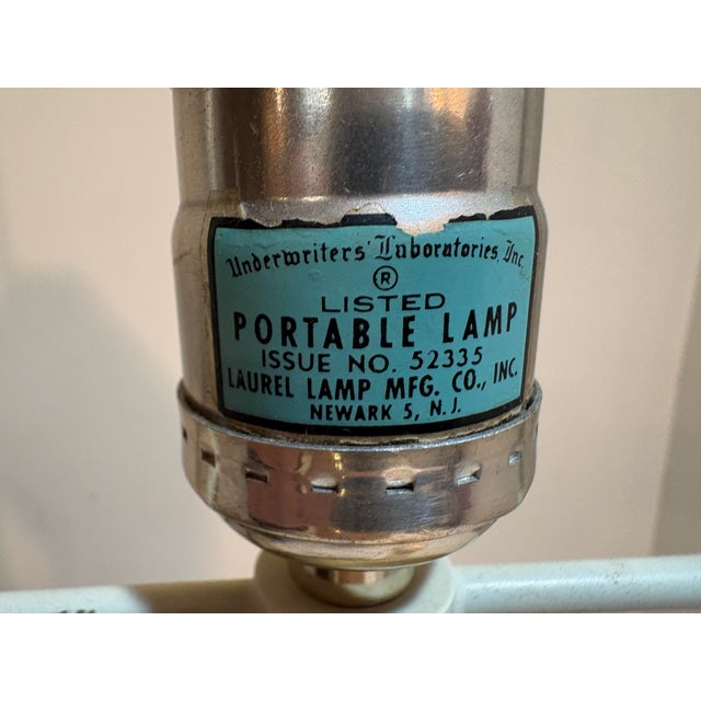 Laurel Lamp Company H-786 Mid-Century Modern Brass Table Lamp, Cataloged 1965, Original Shade For Sale In Philadelphia - Image 6 of 12