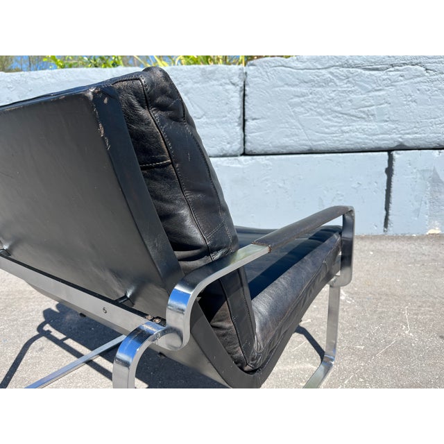 1970s Jørgen Lund & Ole Larsen Pair of Lounge Chairs in Black Leather For Sale - Image 13 of 18