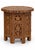 Wood Antique Middle Eastern Octagonal Carved Side Table with Brass Inlay, 1890s For Sale - Image 7 of 8