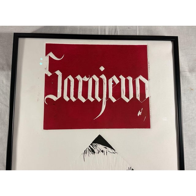 60s Redux/Sarajevo 1914" Original Linocut by Herbert Simon, Signed a.p. For Sale - Image 6 of 8