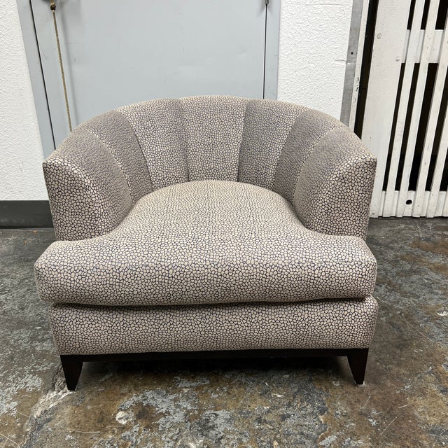 Henredon Barbara Barry Channel Back Tub Chair + Ottoman Chairish