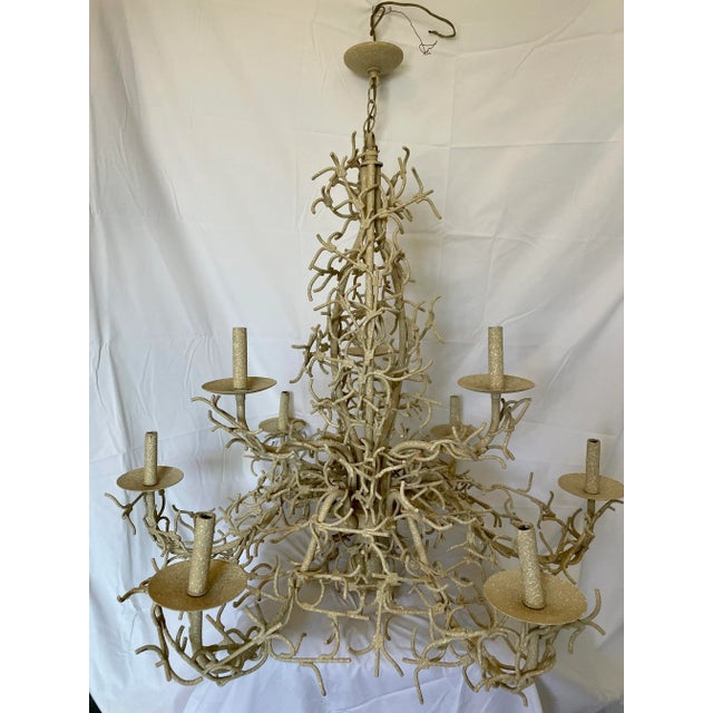 1970's Mid-Century Modern Faux Coral Reef Style Meyda Style Chandelier For Sale - Image 12 of 13