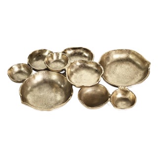 Kenneth Ludwig Chicago Cluster of Nine Serving Bowls - Dark Gold / Round For Sale
