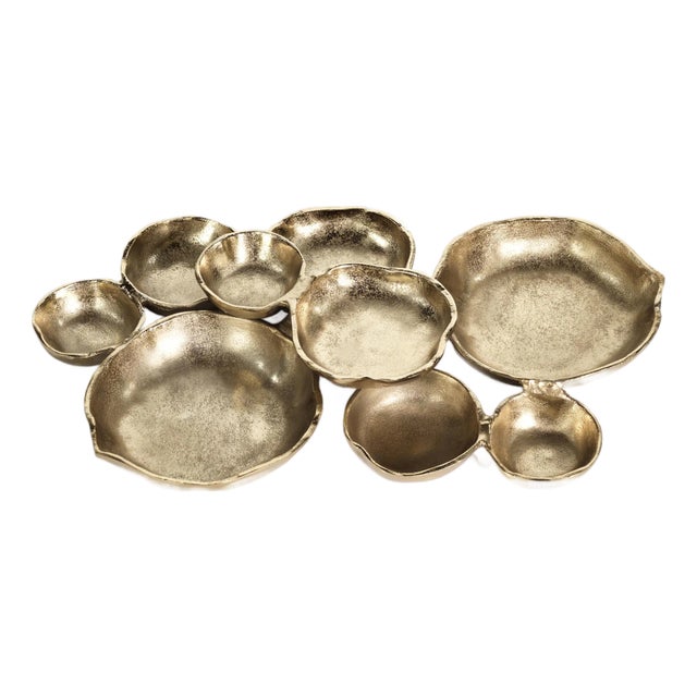 Kenneth Ludwig Chicago Cluster of Nine Serving Bowls - Dark Gold / Round For Sale