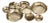 Kenneth Ludwig Chicago Cluster of Nine Serving Bowls - Dark Gold / Round For Sale