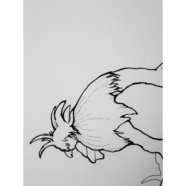 Illustration Rooster Ink Drawing by Tawna Allred For Sale - Image 3 of 4