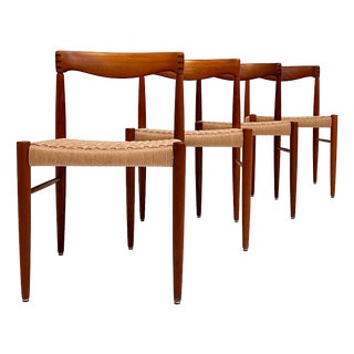 Vintage Papercord Chairs by H. Klein for Bramin, 1960s, Set of 4 For Sale