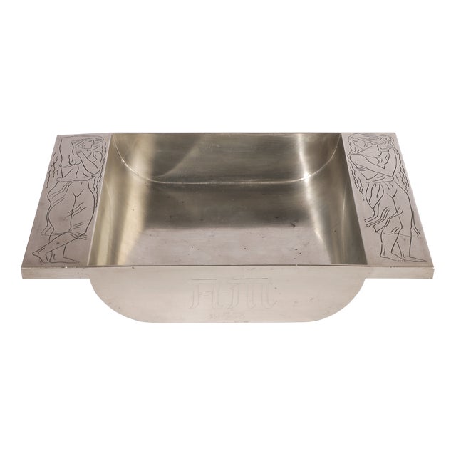 Pewter Athena Tray by Oscar Antonsson, 1937 For Sale