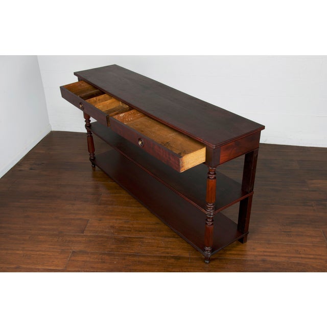 Antique French Louis Philippe Style Provincial Mahogany Console Table