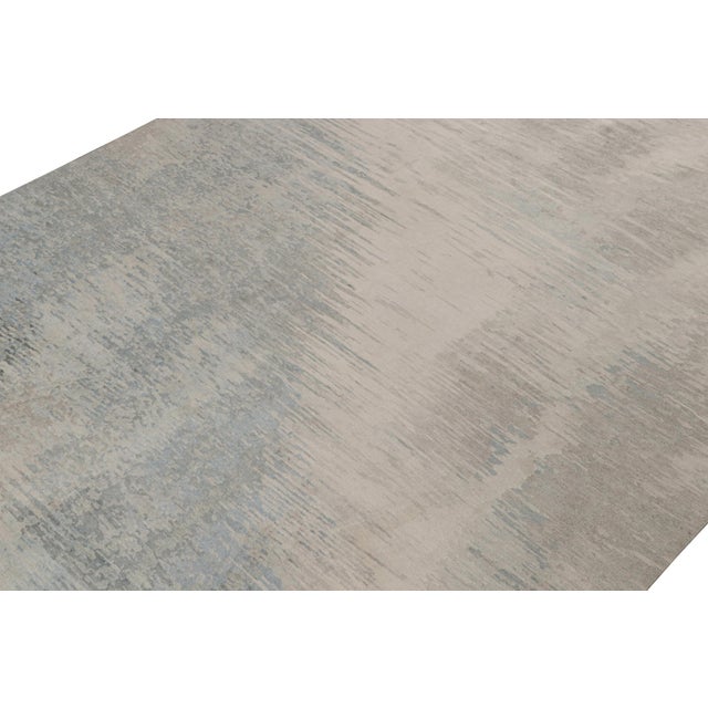 Rug & Kilim 2010s Rug & Kilim’s Modern Abstract Rug in Blue & Gray For Sale - Image 4 of 8
