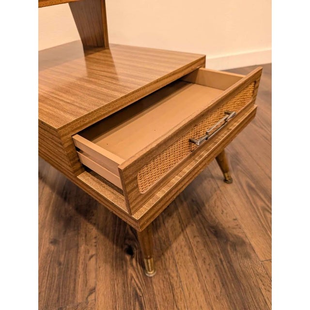 MCM Pair of 3 Tiered Laminate End Tables For Sale In Seattle - Image 6 of 7