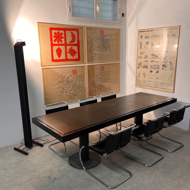 Wood Large Conference Table by Osvaldo Borsani for Tecno, Italy, 1980s For Sale - Image 7 of 7