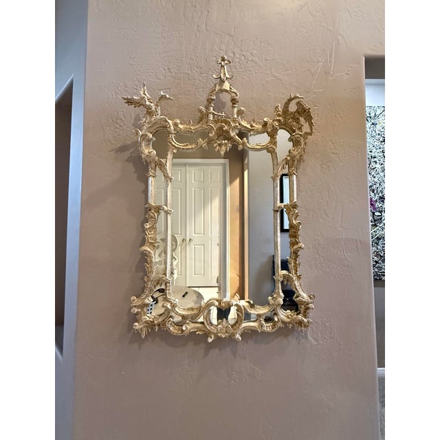 Early 20th Century Chinese Chippendale Carved Gilt Wood Mirror With Ho-Ho Birds For Sale - Image 10 of 11