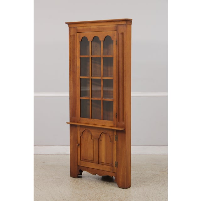 Traditional Pair Stickley Cherry Valley Corner China Cabinets For Sale - Image 3 of 18
