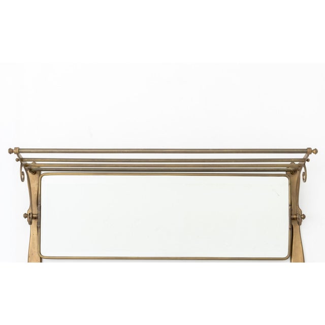 Art Deco Art Deco Style Brass Mirrored Coat Rack For Sale - Image 3 of 8