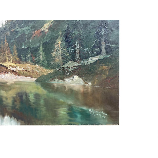 1950s Arno Lemke, The Tre Cime Di Lavaredo, 1950s, Oil on Canvas For Sale - Image 5 of 14