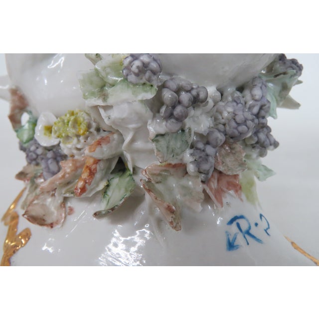 Ceramic Porcelain English Derby Style Cherub With Grapes Figurine 9777 Signed Rp 4963b For Sale - Image 7 of 18