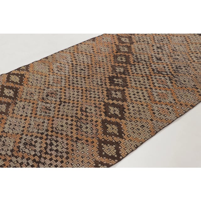 1960s Vintage Turkish Kilim Runner With Diamond Lattice Geometry - Rug & Kilim For Sale - Image 5 of 10