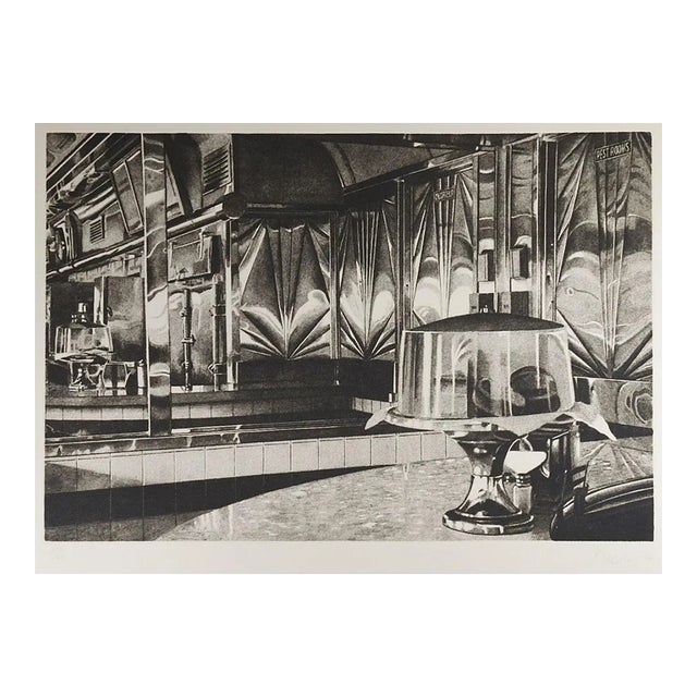 1979 John Baeder Interior Curlys Diner Photo Realism Mezzotint For Sale