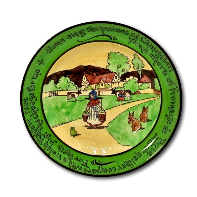 This is a Wonderful Original Matching Set of 3 Antique "Ye Olde English" Staffordshire Pottery Whimsical Rabbit Motto...