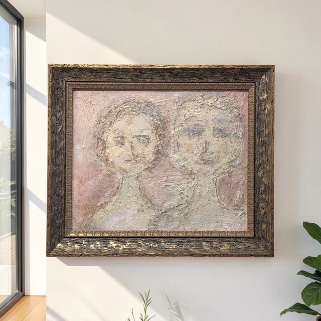 This expressive portrait painting by California artist Carmel Foglia de la Pena reflects the highly personal style that...