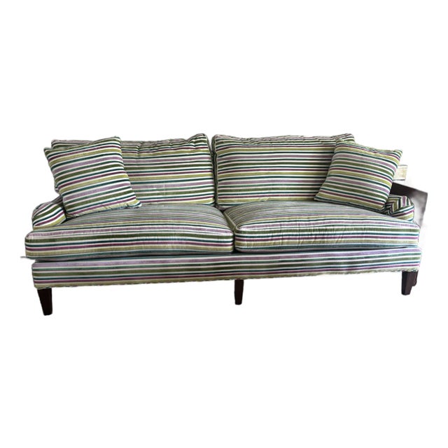 Manuel Canovas Striped Velvet Sofa, Lee Manufacturer For Sale