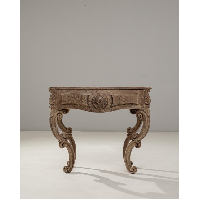 Brown 19th Century French Baroque Revival Carved Wooden Console Table For Sale - Image 8 of 18