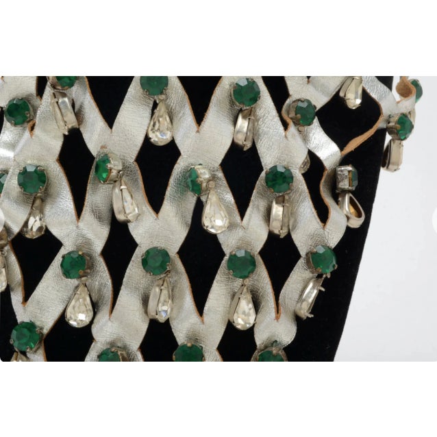 Lee Menichetti Vintage Glass and Rhinestone Necklace For Sale - Image 4 of 7