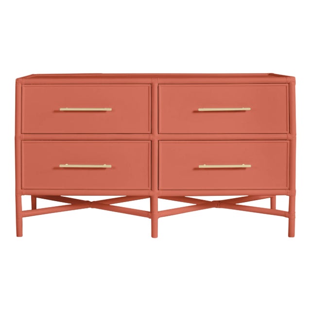 David Francis Furniture for Chairish Verona Four-Drawer Dresser, Baked Terra Cotta For Sale