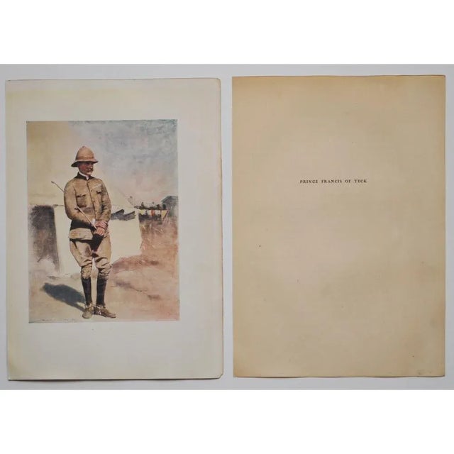 Rare original period antique print after watercolor portrait of Prince Francis of Teck (the second son of the Duke of Teck...