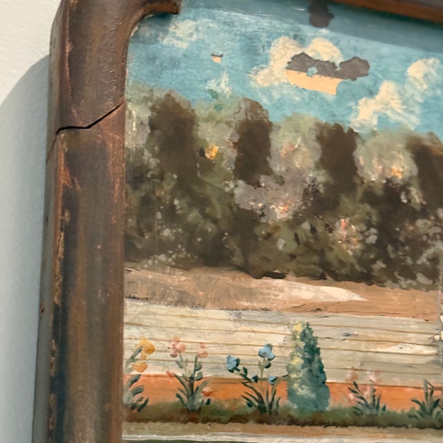 Antique French Reverse Painted Mirror For Sale - Image 13 of 18