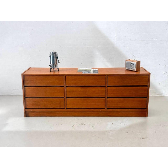 Long Mid-Century Danish Teak Chest of Drawers, 1960s For Sale - Image 12 of 12