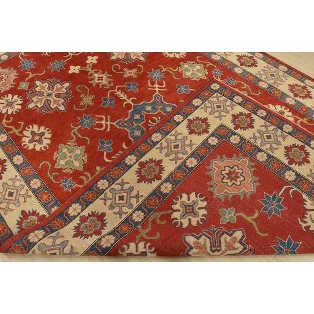 Kazak Rug 8’6” X 13’4” Red Wool Tribal Hand-Knotted Oriental Carpet For Sale - Image 14 of 15